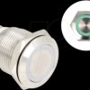 20978 Stainless steel pushbutton, illuminated, LED ring, green, IP65