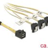 85685 Cable Mini SAS HD SFF-8643 > 4 x SATA 7 Pin angled 1 m