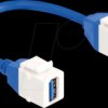 86970 Keystone module, USB type-A socket / type-B socket, 20 cm, blue