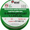 Cyna bezołowiowa z topnikiem 0,25mm/100g Sn99Cu0,7Ag0,3 Pb Free CYNEL 0,25mm