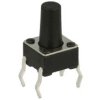 Mikroprzycisk; 6x6mm; 9,5mm; KAN0611-050; 6,3mm; przewlekany (THT); 4 piny; czarny; OFF-(ON); bez podświetlenia; 50mA; 12V DC; 2