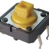 Short-stroke pushbutton, 1 Form A (N/O), 50 mA/24 VDC, unlit , actuator (ivory), 1.27 N, THT, B3F-4050