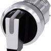 Siemens 3SU10522BL600AA0 3SU1052-2BL60-0AA0 Przełącznik pierścień przedni metalowy, błyszczący czarny, biały 2 x 45 ° 1