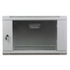 Szafa wisząca jednosekcyjna 19 cali 6U 368/600/450mm drzwi szklane szara (RAL 7035) niezmontowana DN-WU19 06U/450