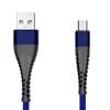 Przyłącze USB 2.0 A wtyk - USB micro B wzmocnione plecione SPIDER 1,0m niebieskie