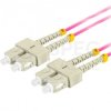 Patchcord światłowodowy MM SC/UPC-SC/UPC duplex 3mm OM4 bezhalogenowy LSOH magenta 2m LANBERG