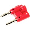 Mueller BU-PMDP-2 Double 4mm Banana Plug Red Axial Threaded Pins