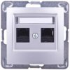 IMPRESJA Gniazdo komputerowe podwójne RJ45 kat.5e MMC srebrne GPK-2Y/K/m/18