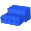 Socket housing, 4 pole, pitch 2.54 mm, angled, blue, 3-640442-4