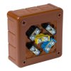 Puszka brąz 041-52 n/t IP55 98x98x42 12-wlotowa z wkładem 5x2,5 VP-41 ViPlast