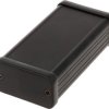 Aluminum enclosure, (L x W x H) 80 x 45 x 25 mm, black (RAL 9005), IP54, 1455D801BK