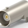 BNC panel socket 50 Ω, solder connection, angled, 414373-1
