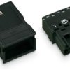 Plug, 3 pole, cable assembly, spring-clamp connection, 0.5-4.0 mm², black, 770-113