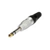 Hicon HI-J63S 6.35mm Audio Jack Plug 3-Pin Stereo Silver Goldtip