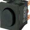 Pushbutton switch, 2 pole, black, unlit , 16 (4) A/250 VAC, IP54, 1671.5201