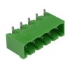 5-Way 5.08mm Right Angle PCB Header Closed Ends Green 15A 300V