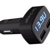 Ładowarka samochodowa 2xUSB 5V/3.1A LED pomiar VDC prąd temp