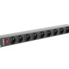 Listwa zasilająca RACK PDU 19 LANBERG 1U 16A 9X 230V PL 3M czarna