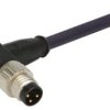 Sensor actuator cable, M8-cable plug, angled to open end, 3 pole, 5 m, PUR, black, 21348200388050