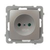 KARO Gniazdo pojedyncze bez uziemienia z przesłonami IP-20 zaciski gwintowe srebrny perłowy GP-1SP/m/43 OSPEL