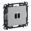 VALENA LIFE Ładowarka USBx2 typ C aluminium 753307 LEGRAND