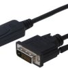 Digitus DisplayPort / DVI adapter Złącze DisplayPort, DVI-D 24+1pin. Złącze 1.00 m czarny AK-340301-010-S ze złączem śru