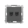 SIMON 55 Gniazdo telefoniczne podwójne RJ12 grafitowy mat TF2.01/116 KONTAKT SIMON