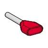 Insulated twin wire end ferrule, 1.0 mm², 15 mm long, NF C 63-023, red, AZ5DE0101