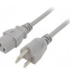 SN22-3/18/3GY Kabel: 3x18AWG, IEC C13 żeński,NEMA 5-15 (B) wtyk, 3m