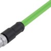 Sensor actuator cable, M12-cable plug, straight to open end, 4 pole, 5 m, PUR, green, 4 A, 77 4529 0000 50704 0500