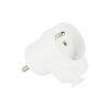 Wtyczka sieciowa WT-16G kątowa biała z gniazdem / 2382