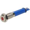 R-TECH 657015 Panel Indicator 6mm Flat 24V Red Nickel Brass