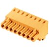 Pin header, 3 pole, pitch 5.08 mm, angled, orange, 1982710000