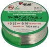 Spoiwo lutownicze; 0,25mm; szpulka 0,1kg; SAC0307/0,25/0,1; bezołowiowe; Sn99Cu0,7Ag0,3; Cynel; drut; 1.1.3/3/3.0%; cyna
