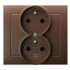 KIER Gniazdo podwójne z uziemieniem z funkcją niezamienności faz brązowy metalik GP-2WC/52 OSPEL