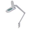 Velleman LED Desk Lamp with Magnifying Glass, 5 Diopters, Durable White Construction