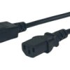 Przewód zasilający IEC C13 C14 10A - POSAC-C13-C14-10 czarny 1m