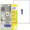Avery-Zweckform L7877-20 Adhesive labels White 210x297mm 20pcs Permanent