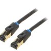 IKABI Patch cord S/FTP Cat 8 OFC PVC czarny 3m Pokrycie: złocony