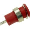 Gniazdo bananowe; 4mm; 24.302.1; czerwony; bezpieczny; konektor 6,3mm; 32mm; 32A; 1000V; mosiądz niklowany; PA; Amass; RoHS; 2.2
