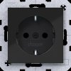 WAS1200BG Protective contact socket, contact protection, night black, glos