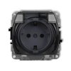 TREND Gniazdo bryzgoszczelne z/u SCHUKO (klapka dymna) grafitowy 11GPB-1sdp