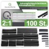 Quadrios 22CA167 Heatshrink Set Black 100-Piece 2:1 Shrinkage RoHS Compliant