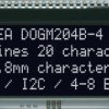 EA DOGM204S-A LCD DOG module, 4x20 characters, H 4.8 mm, 59 x 22 mm, black
