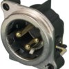 XLR panel plug, 3 pole, gold-plated, metal, NC3MBH