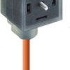Sensor actuator cable, valve connector DIN shape A to open end, 2 pole + 2 PE, 5 m, PUR, orange, 4 A, 12140