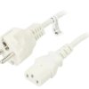 SN316-3/07/1.5WH Kabel CEE 7/7 (E/F) wtyk, IEC C13 żeński PVC 1,5m biały 10A