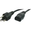 Power cord, North America, plug type B, straight on C13 socket, straight, SVT 3 x AWG 18, black, 2 m, 498G-SVT3X18AWG-C13/2,00M