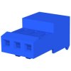 Socket housing, 3 pole, pitch 2.54 mm, angled, blue, 3-641536-3