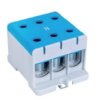 Blok rozdzielczy ‑ odgałęźny 3 ‑ polowy 35-150mm2 niebieski montaż płaski FJ-E150/3/B 1000070